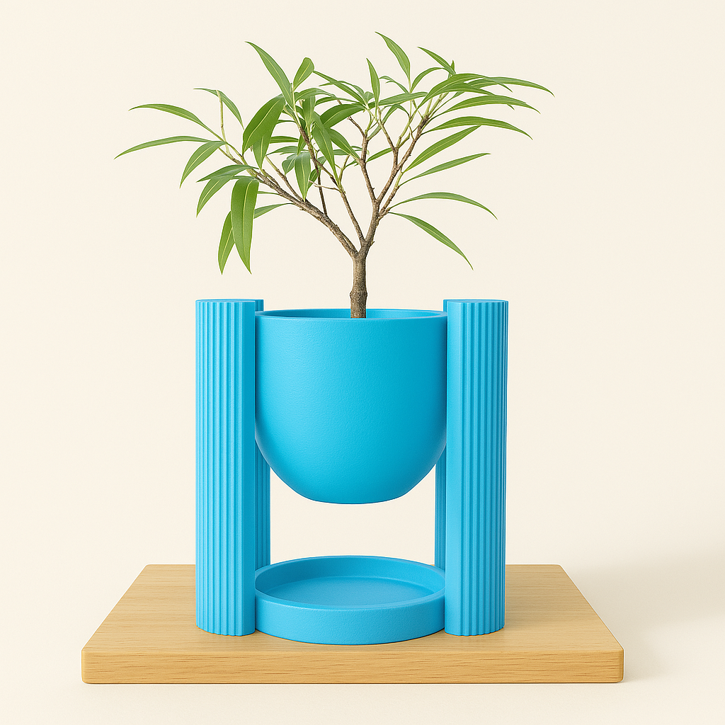Olinea 3D – nowoczesna doniczka z druku 3D wykonana z biodegradowalnego PLA, stworzona z myślą o wyjątkowych wnętrzach - niebieska.png