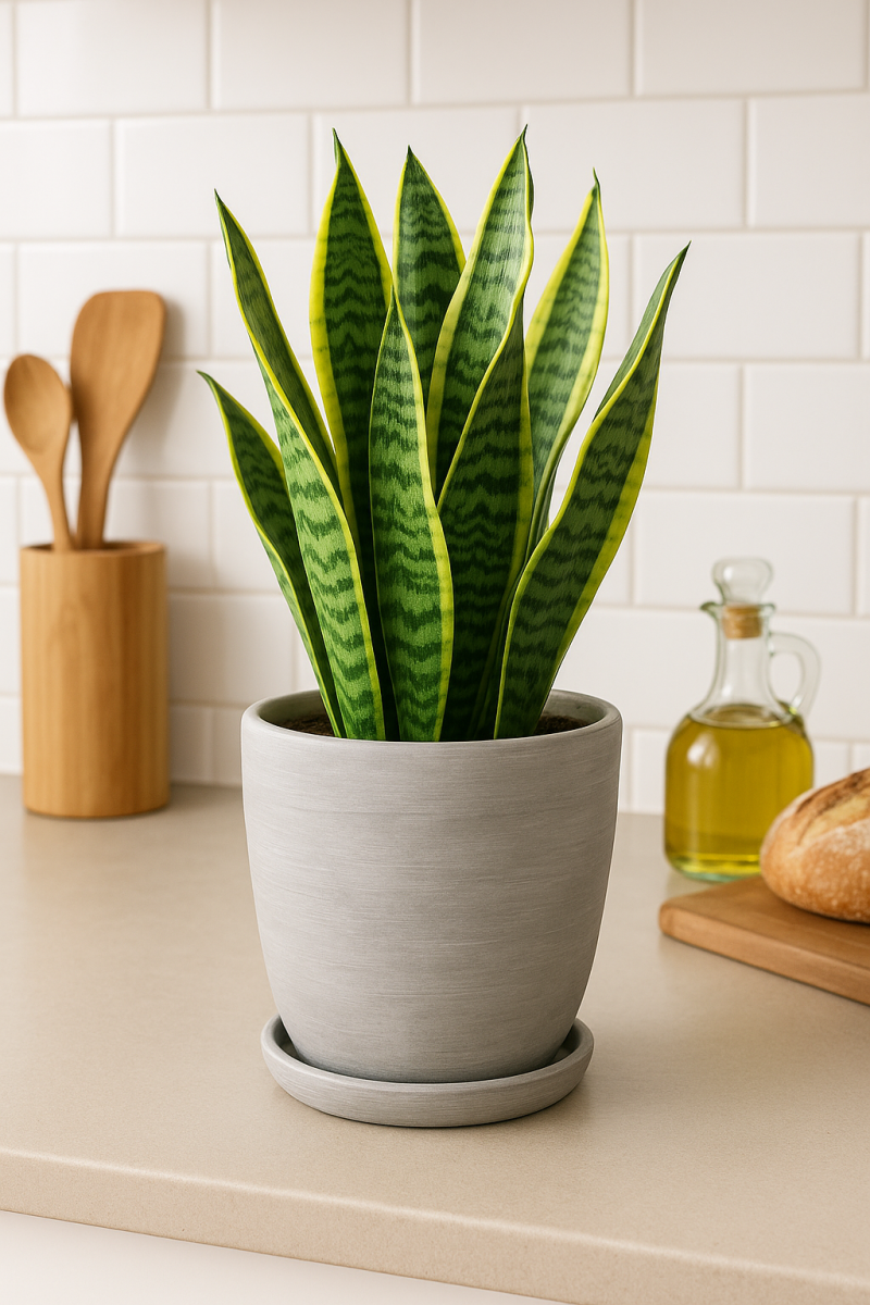 Doniczka ceramiczna z podstawką NOVA – szary beton  Nowoczesna elegancja do roślin domowych 3.png