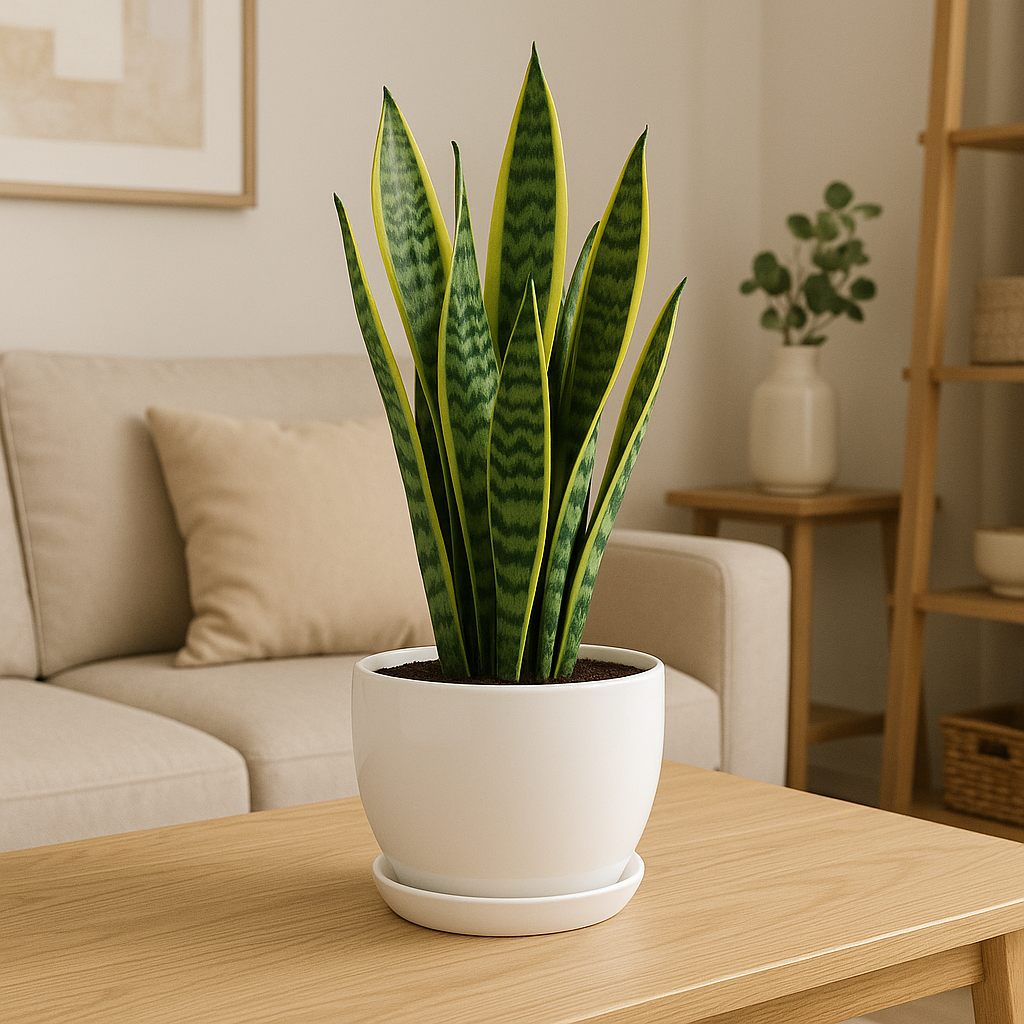 Doniczka ceramiczna z podstawką BARYŁKA – klasyczna biel z połyskiem, idealna do salonu i biura Zielona Flora.png