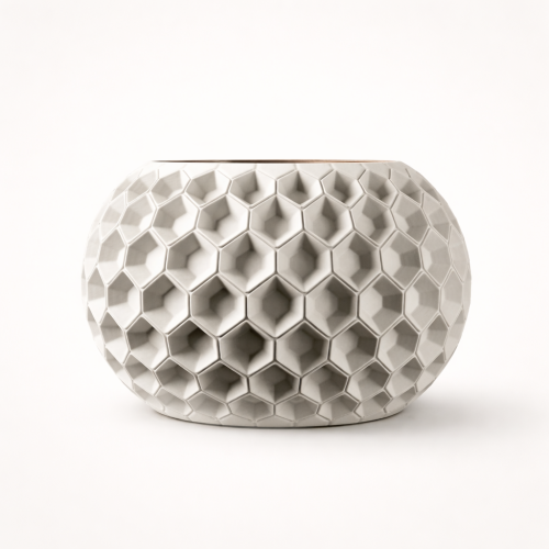 Doniczka Yvara 3D – Designerska doniczka z PLA inspirowana ruchem światła